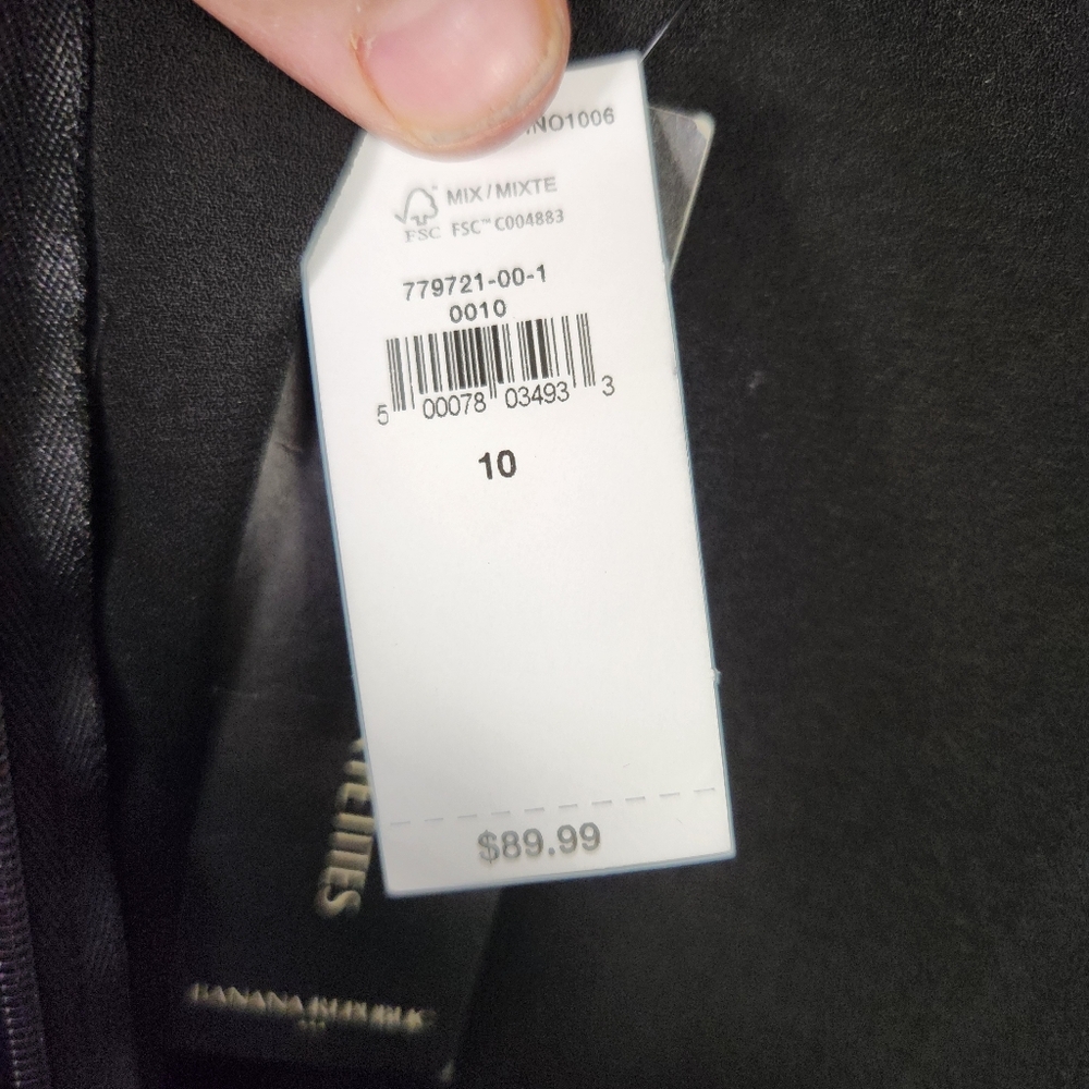 NWT Banana Republic Black Mock Neck Belted Fit & Flare Mini Dress Size 10 #0602 - Picture 14 of 14